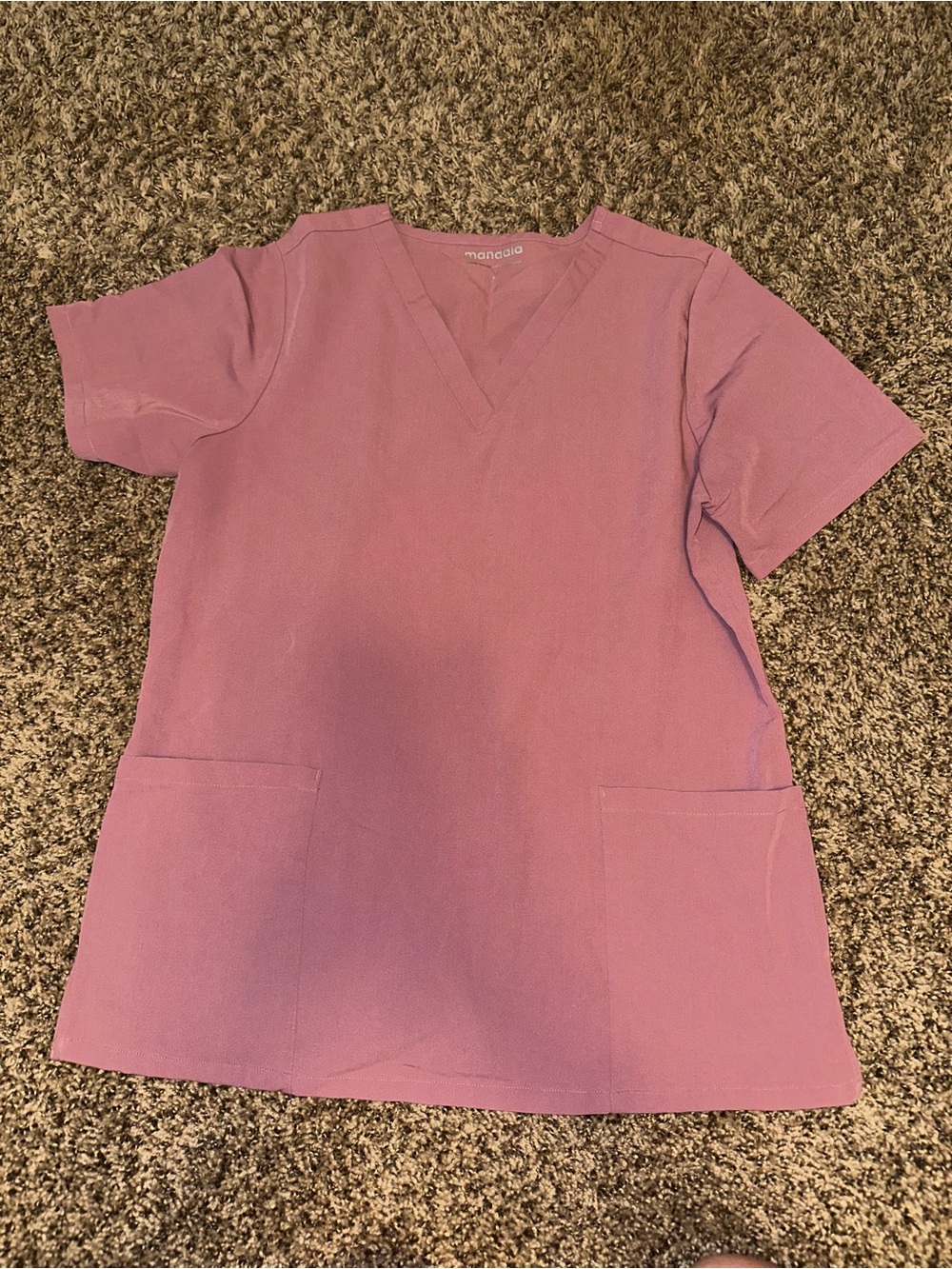 Mauve Medical Scrub Top with Front Pockets